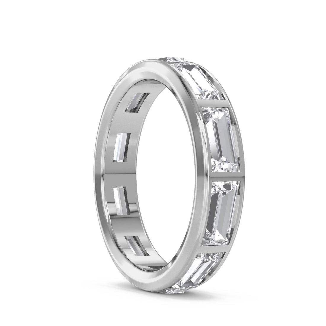 East-West Baguette Men's Band (Silver)