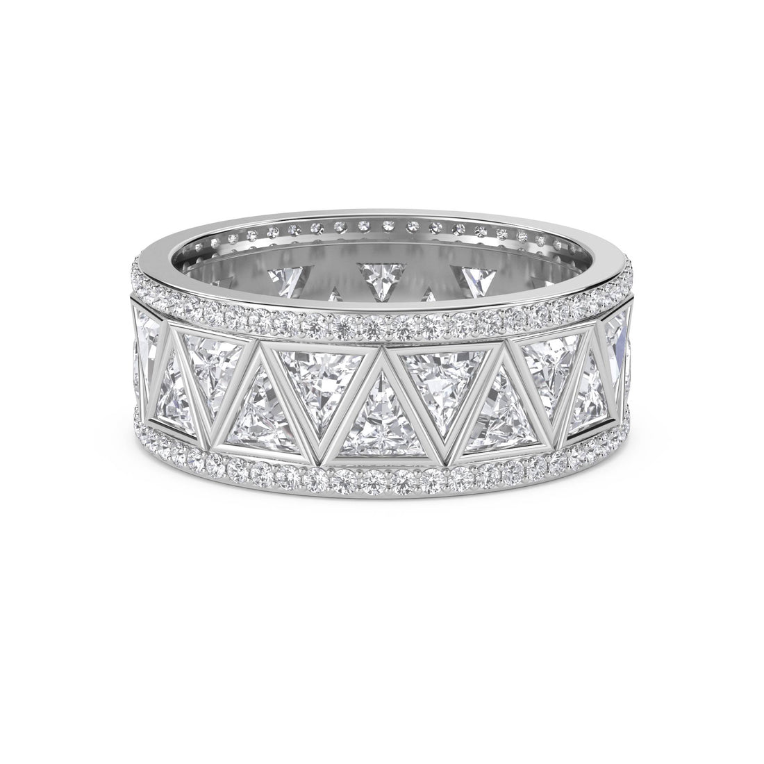 Trillion Zigzag Eternity Men's Band (Silver)