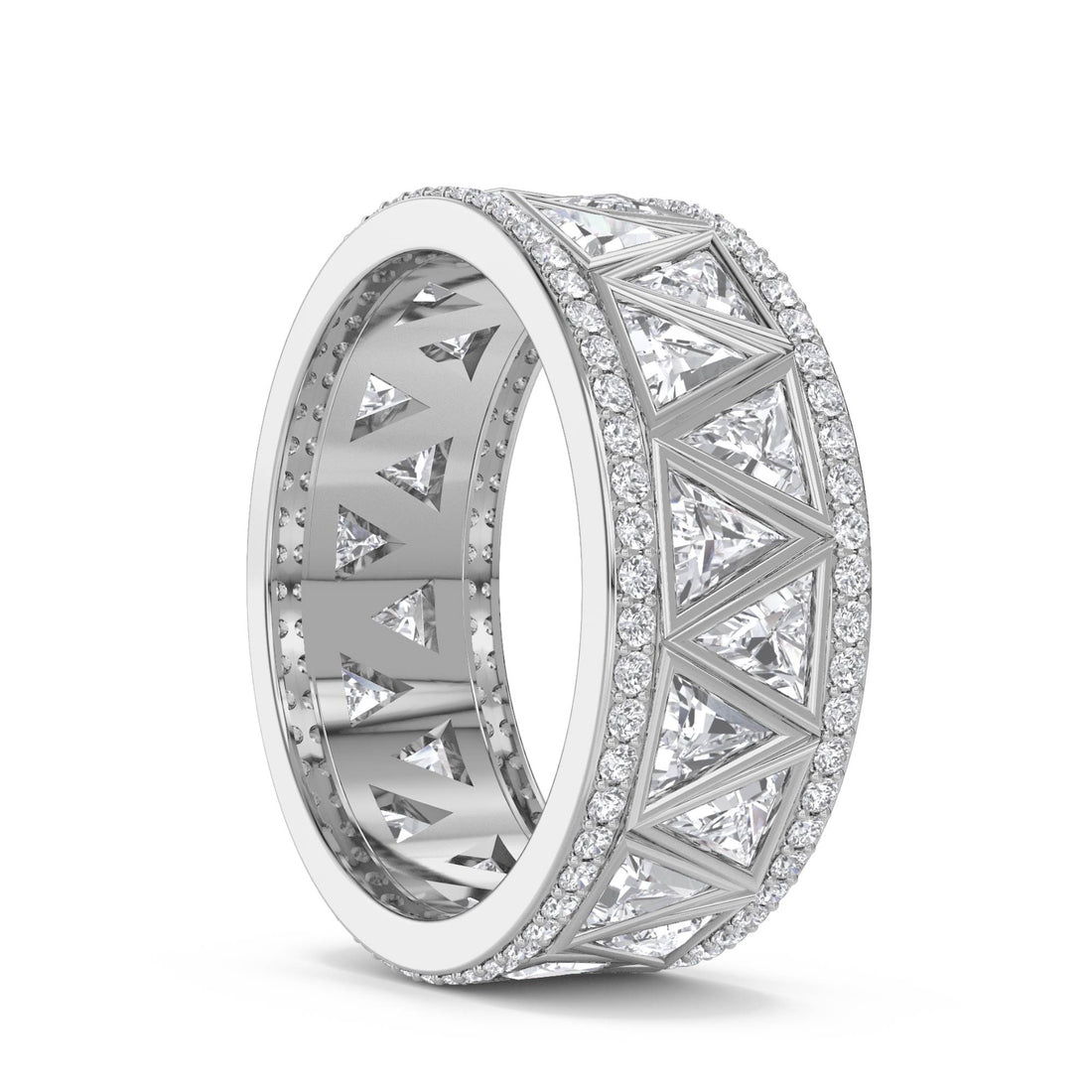 Trillion Zigzag Eternity Men's Band (Silver)