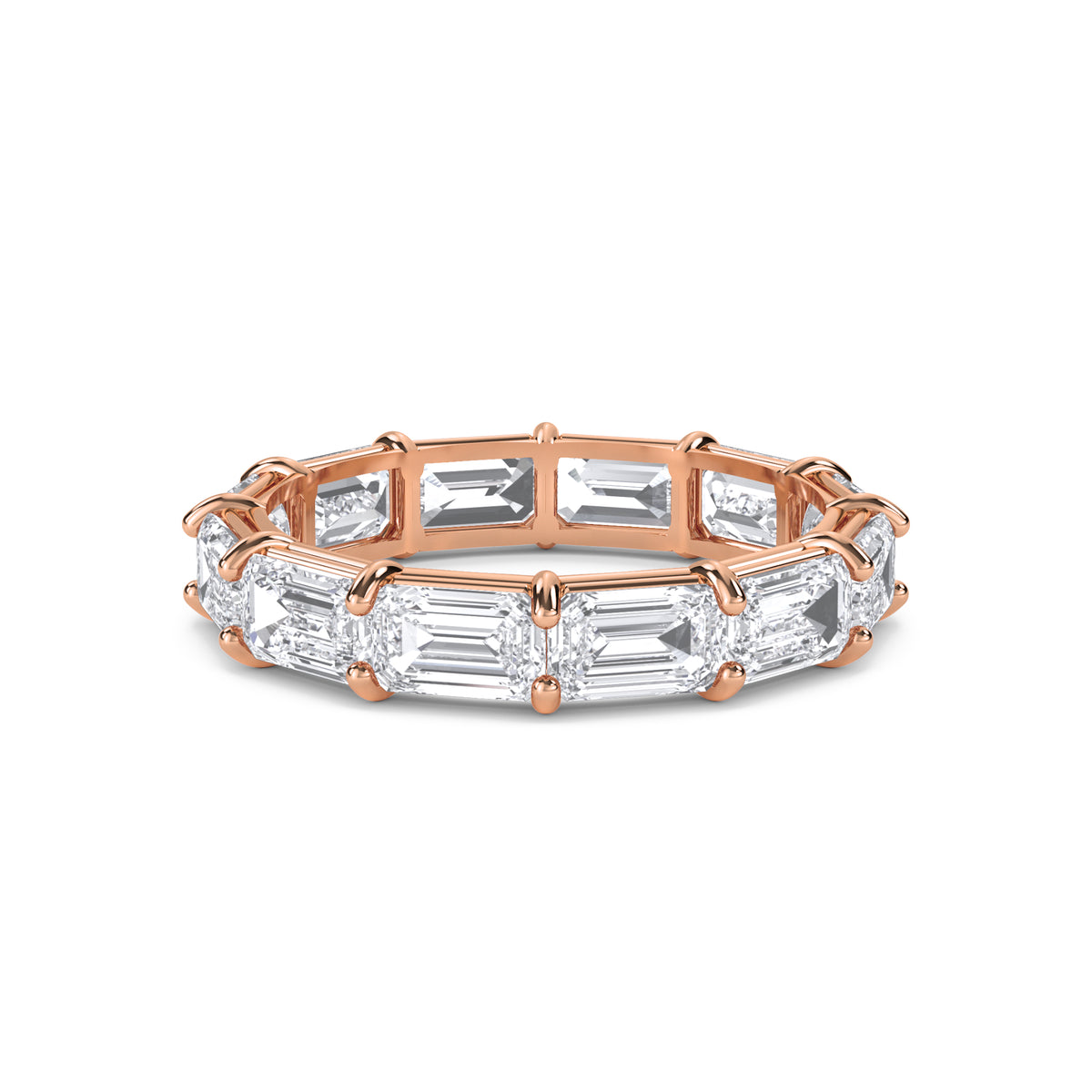 Emerald Shared-Prong Eternity Men's Band