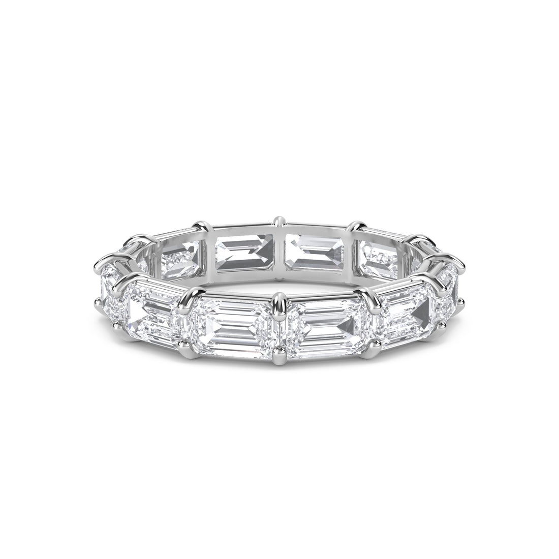 Emerald Shared-Prong Eternity Men's Band