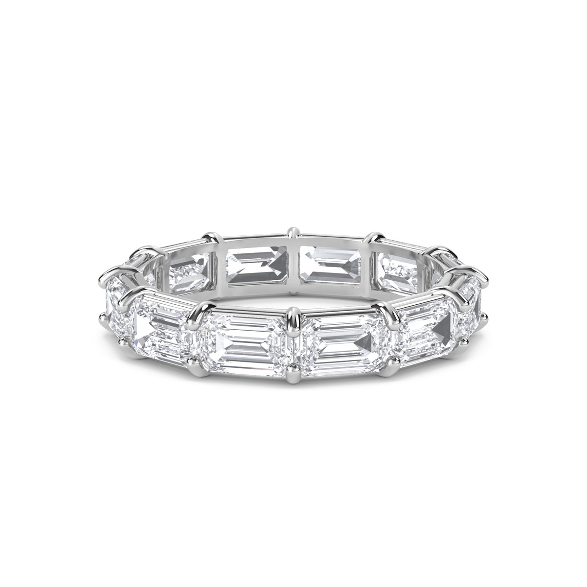 Emerald Shared-Prong Eternity Men's Band