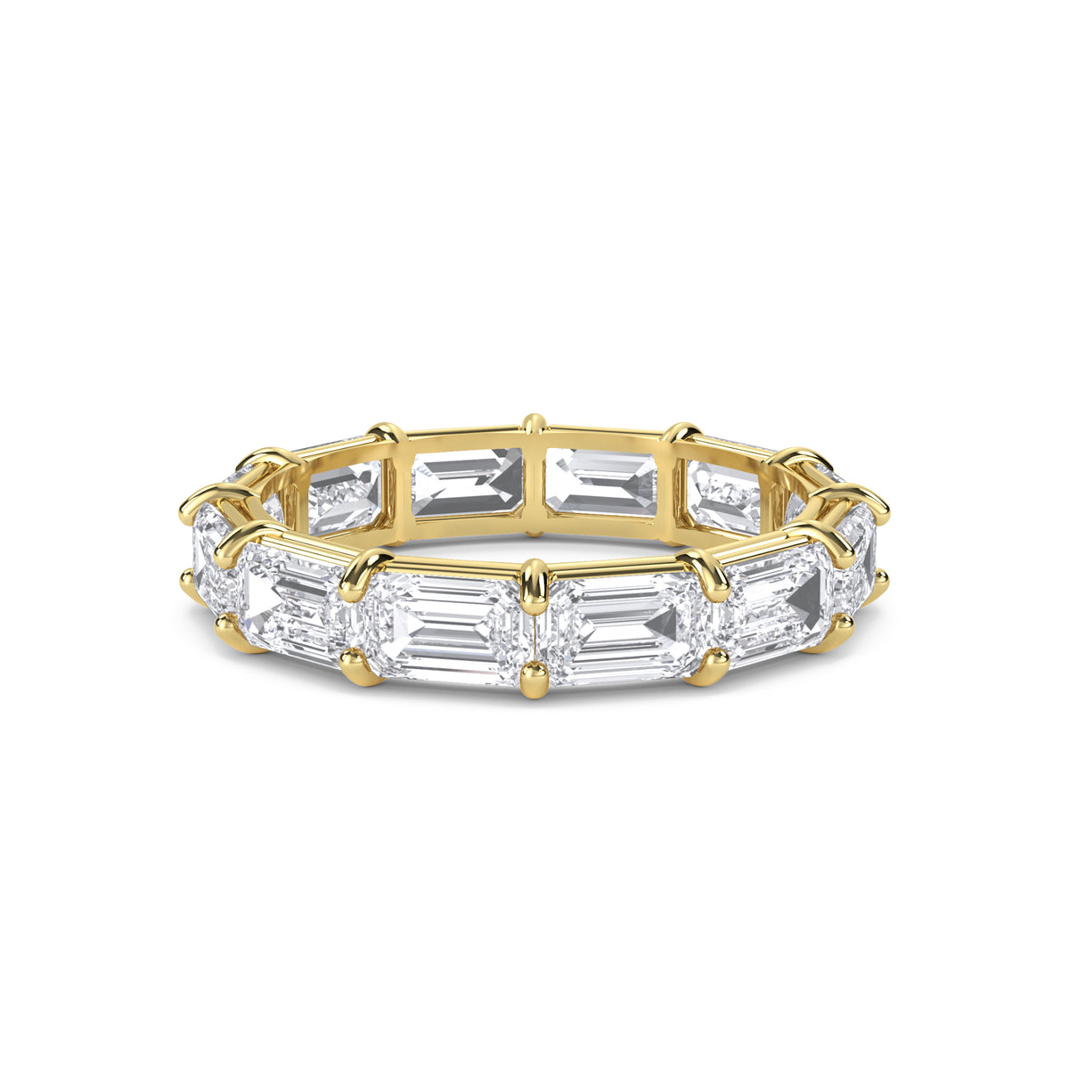 Emerald Shared-Prong Eternity Men's Band