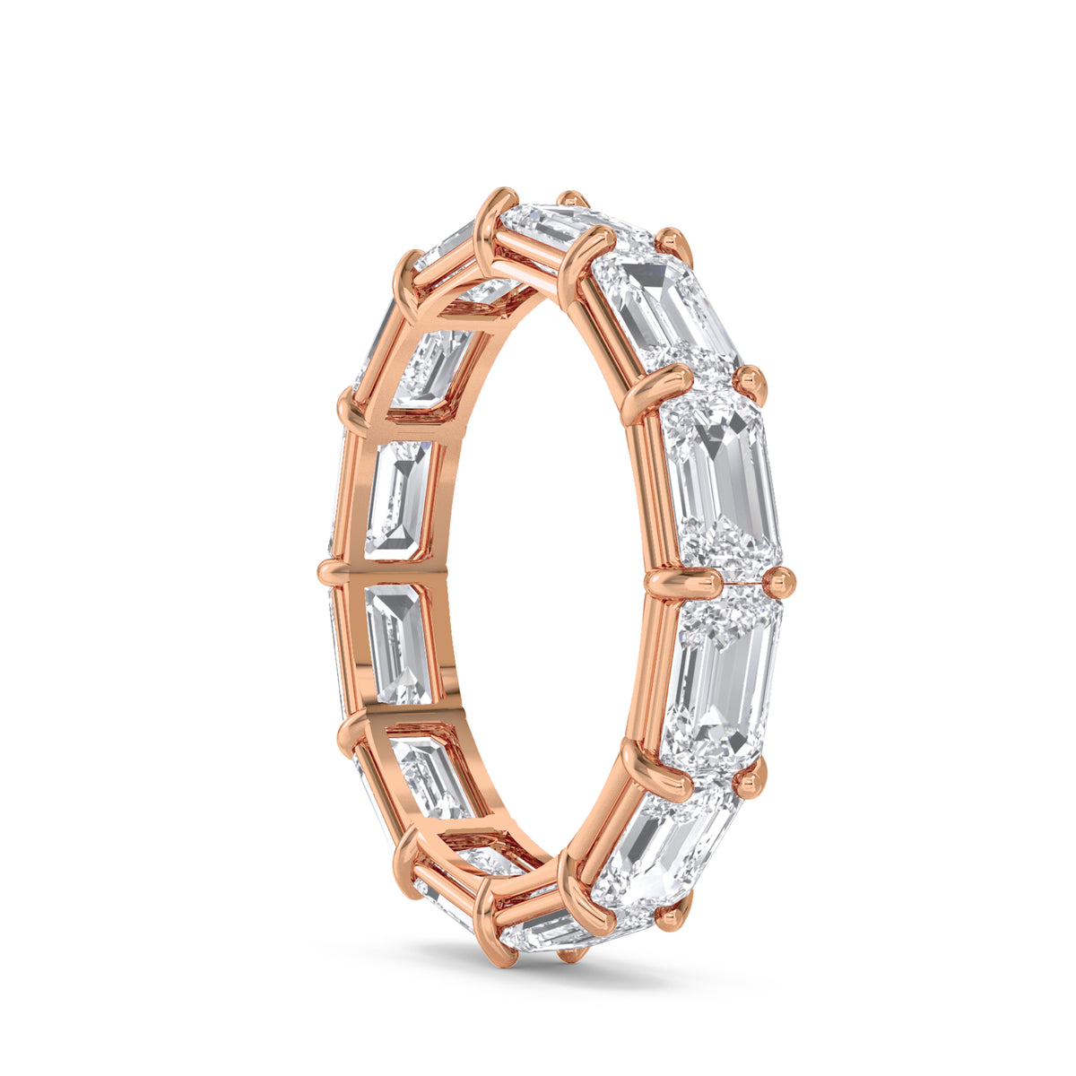 Emerald Shared-Prong Eternity Men's Band