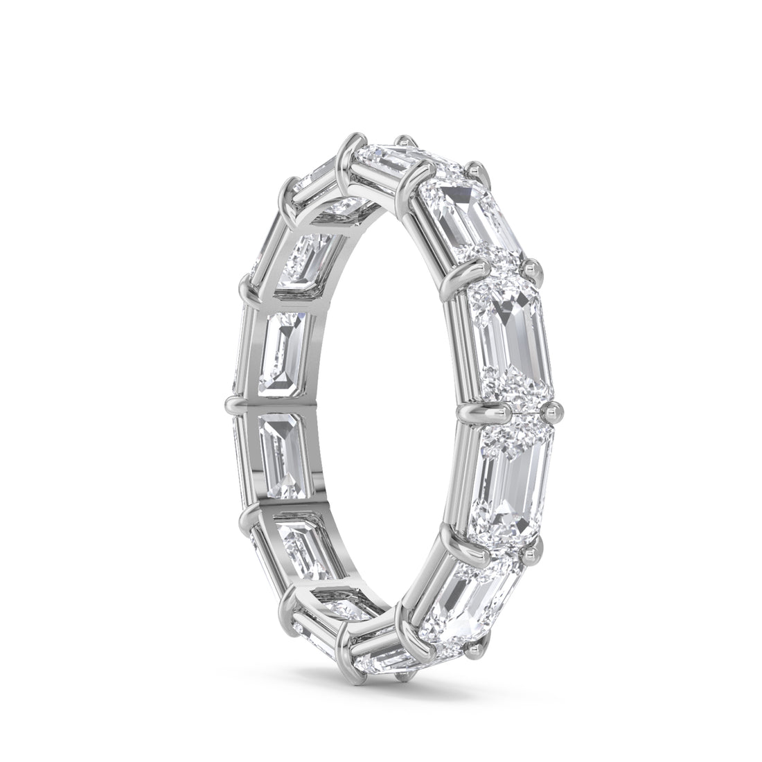 Emerald Shared-Prong Eternity Men's Band
