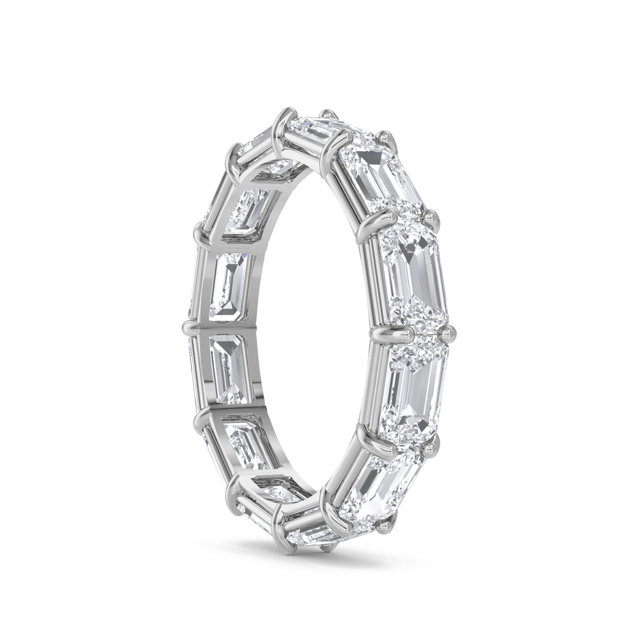 Emerald Shared-Prong Eternity Men's Band