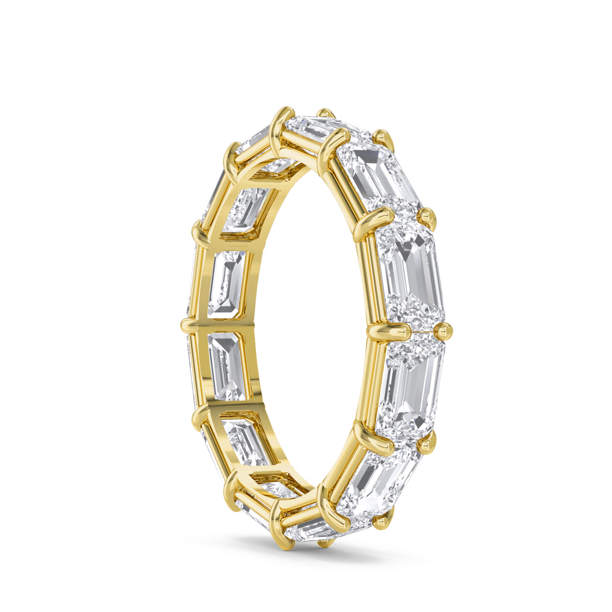 Emerald Shared-Prong Eternity Men's Band