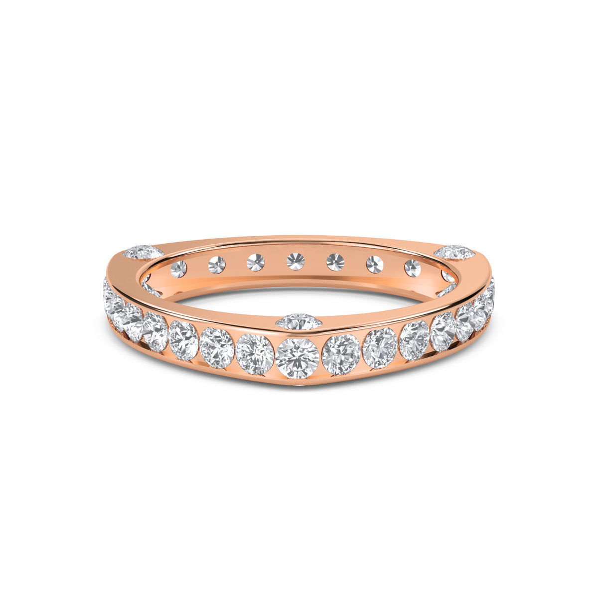 Curved Diamond Eternity Men's Band