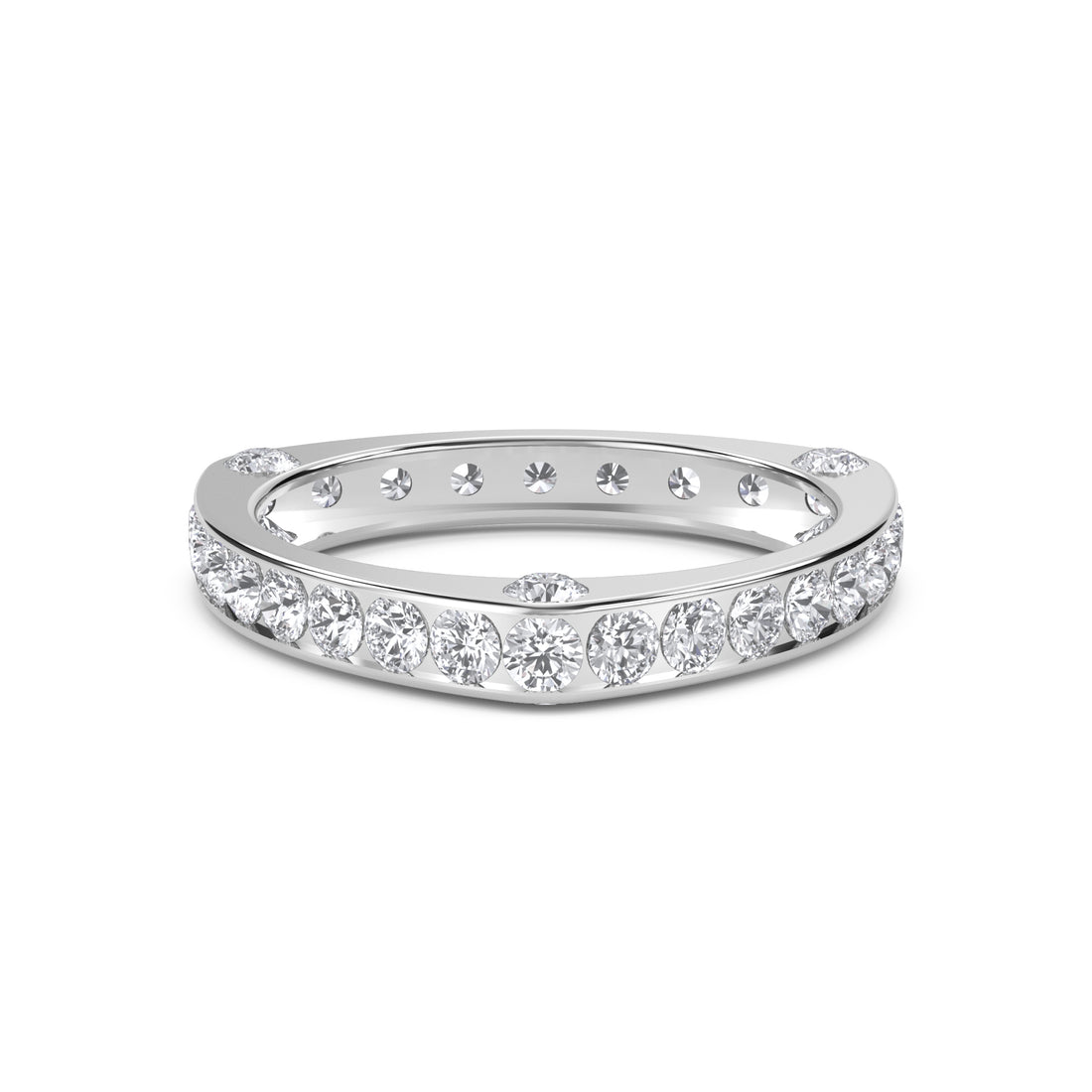 Curved Diamond Eternity Men's Band