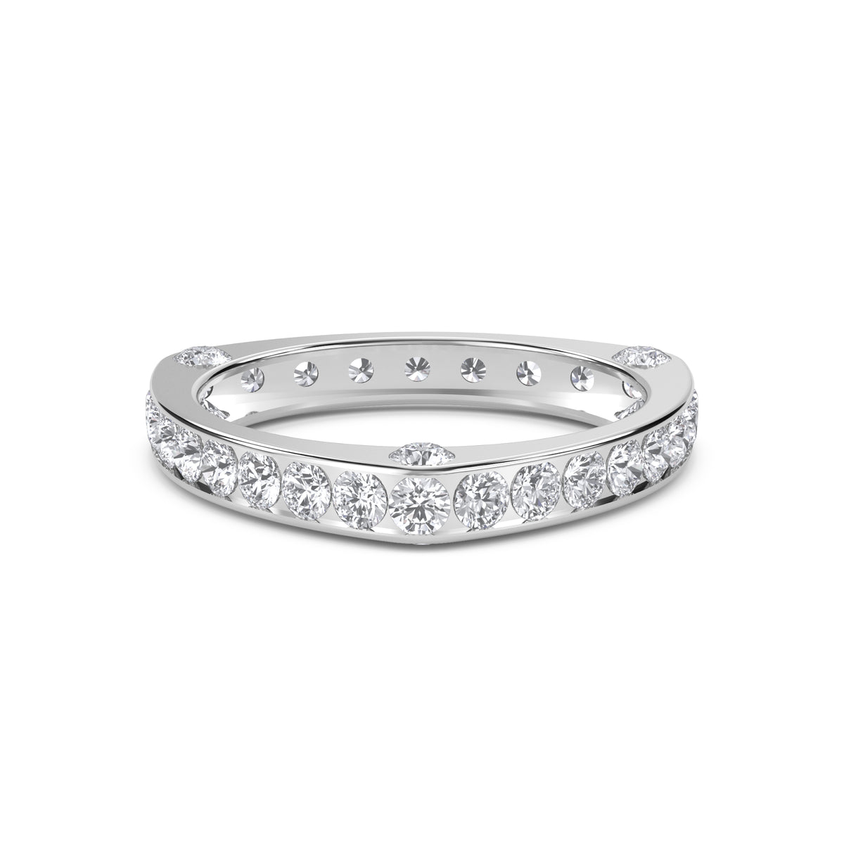 Curved Diamond Eternity Men's Band