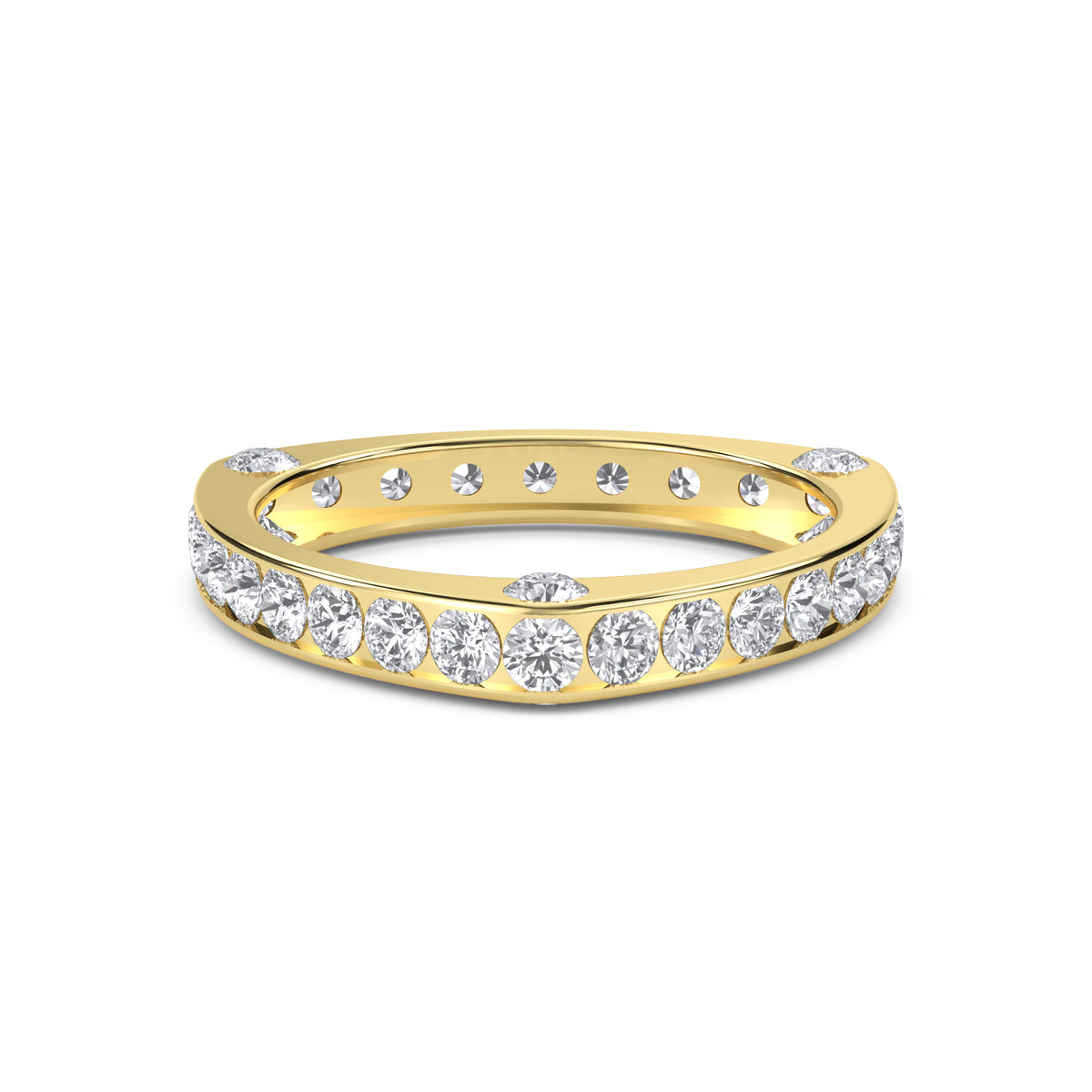 Curved Diamond Eternity Men's Band