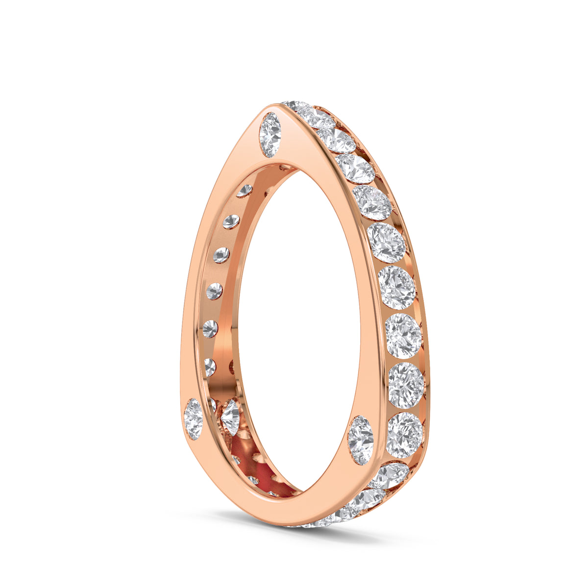 Curved Diamond Eternity Men's Band