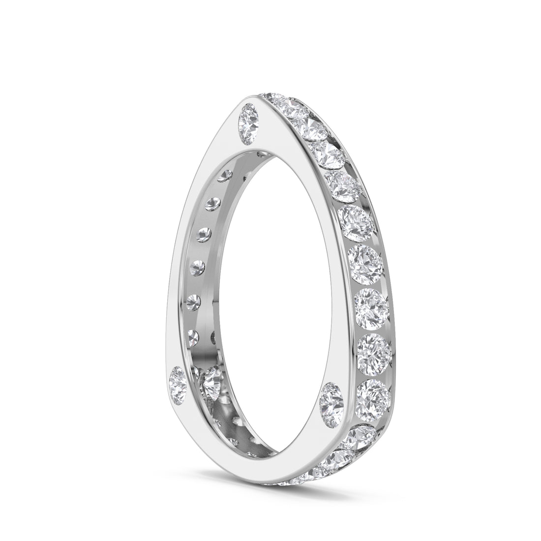 Curved Diamond Eternity Men's Band