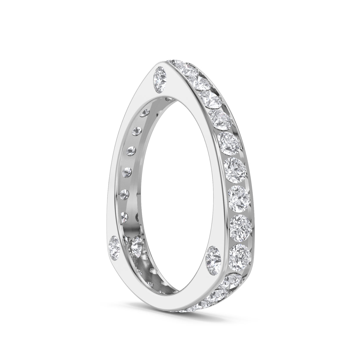 Curved Diamond Eternity Men's Band