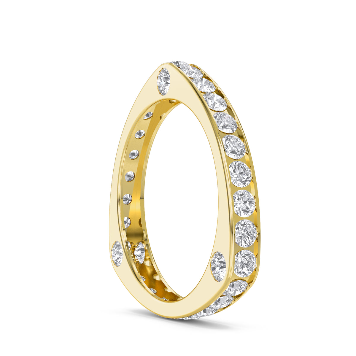 Curved Diamond Eternity Men's Band