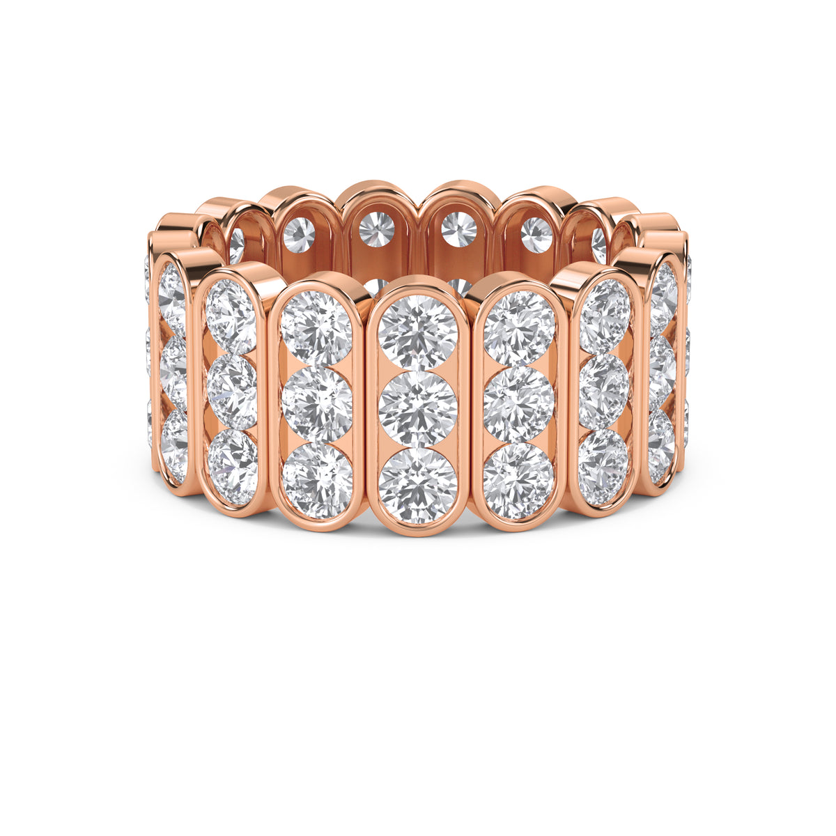 Triple Row Bezel Eternity Men's Band