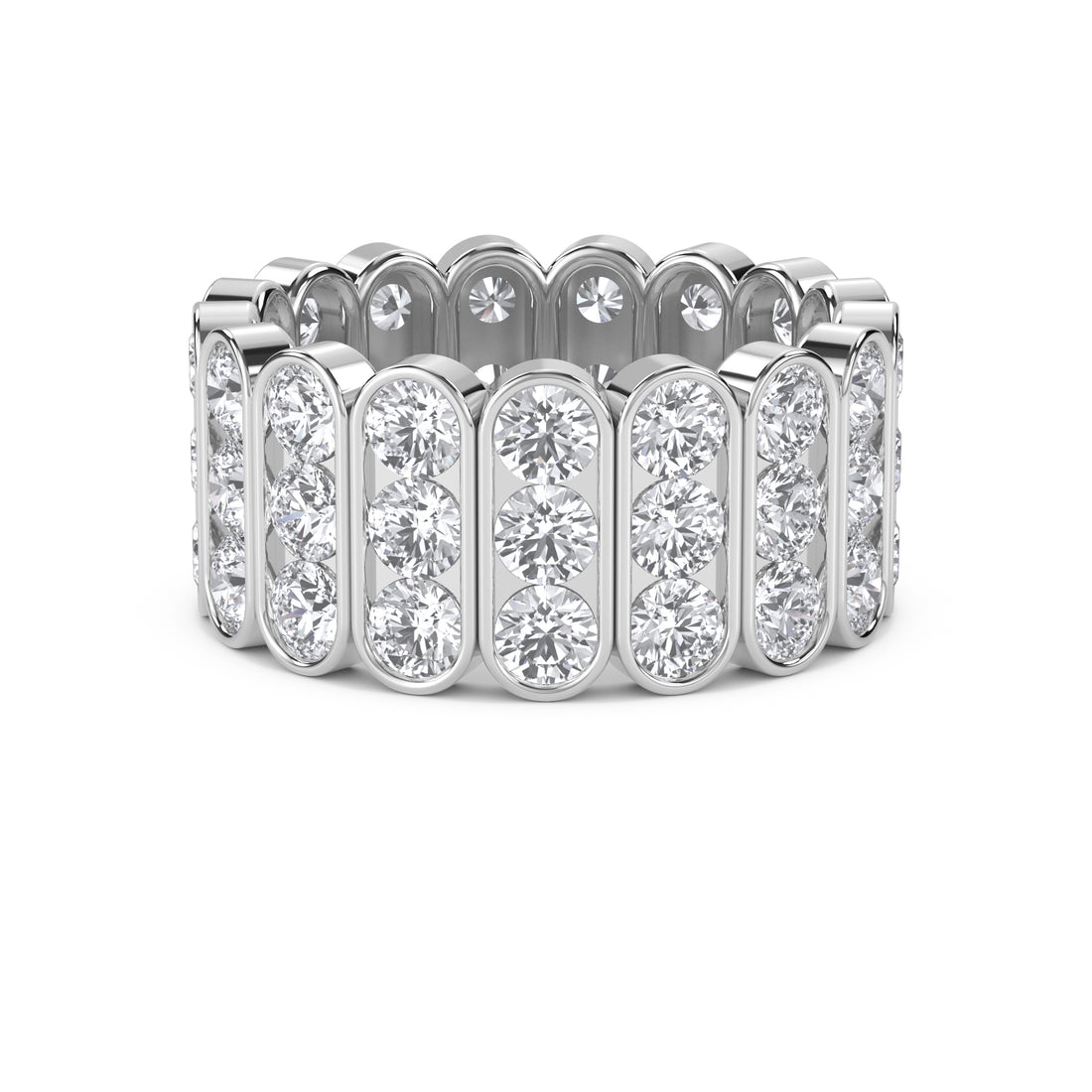 Triple Row Bezel Eternity Men's Band