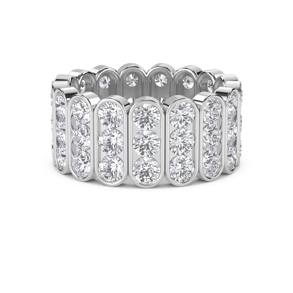Triple Row Bezel Eternity Men's Band