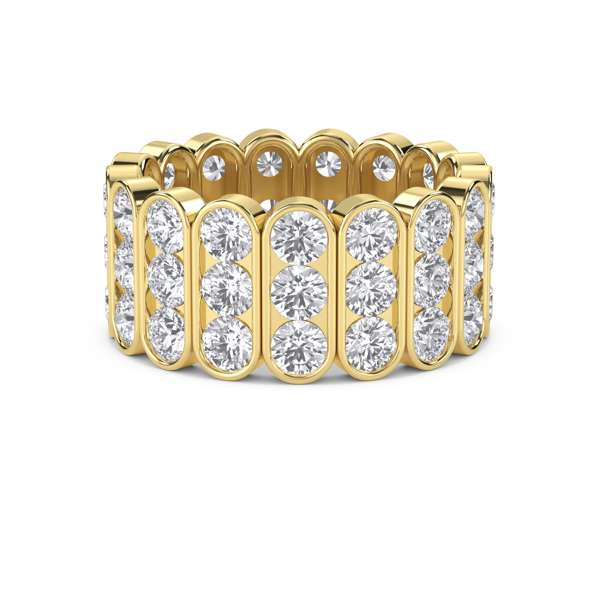Triple Row Bezel Eternity Men's Band