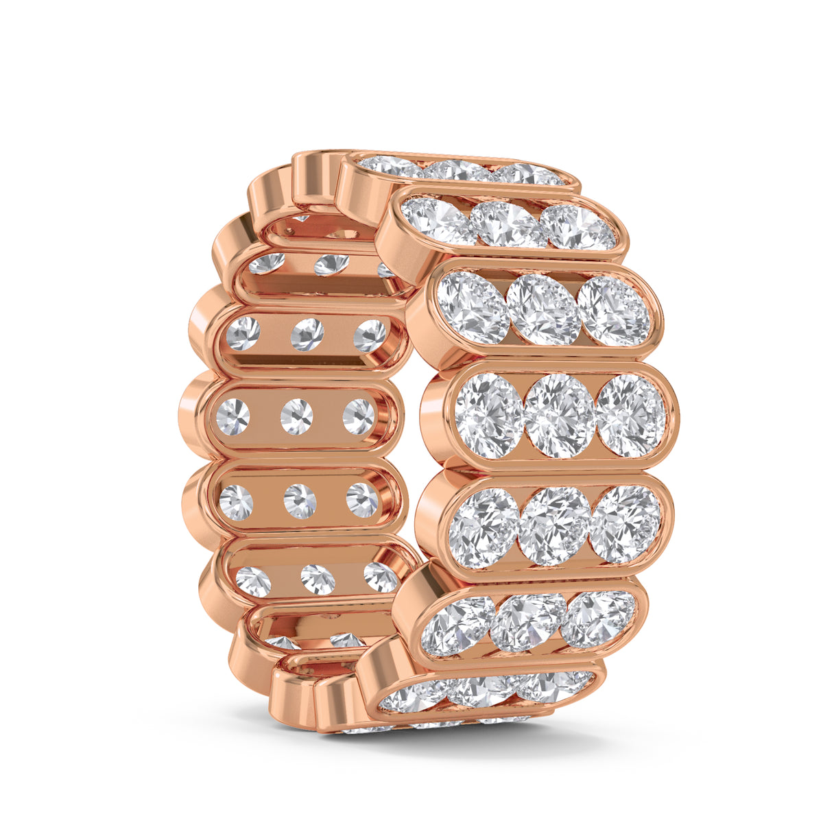 Triple Row Bezel Eternity Men's Band