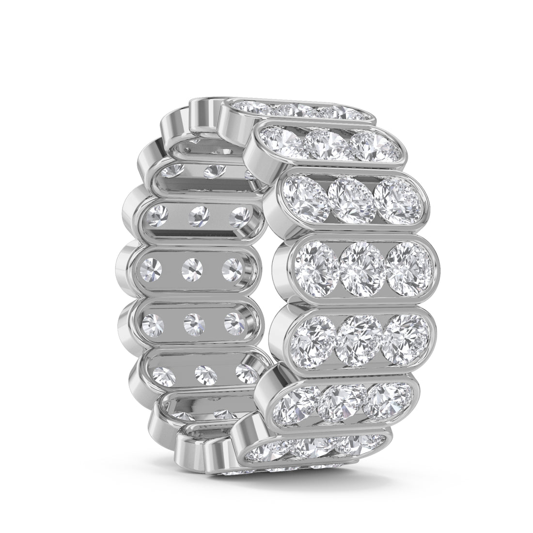 Triple Row Bezel Eternity Men's Band