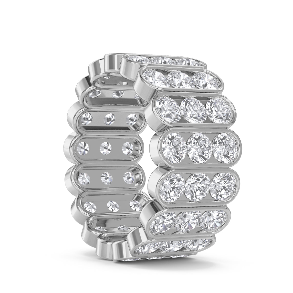 Triple Row Bezel Eternity Men's Band