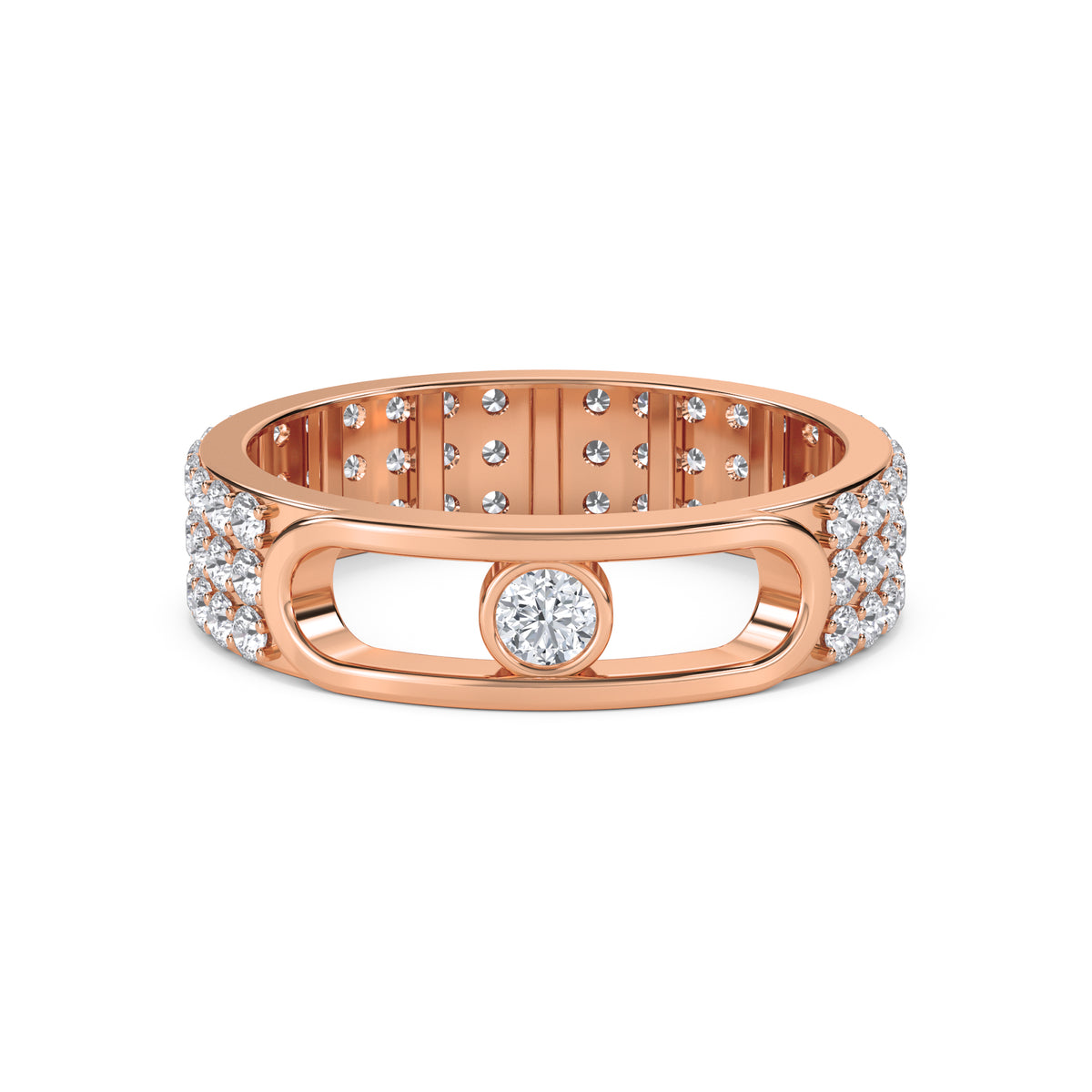 Floating Diamond Pave Men's Band