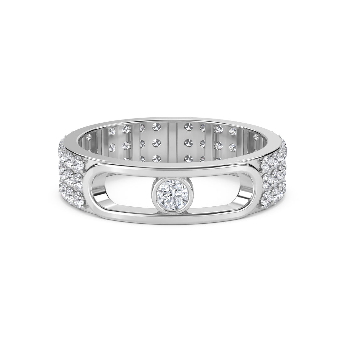 Floating Diamond Pave Men's Band