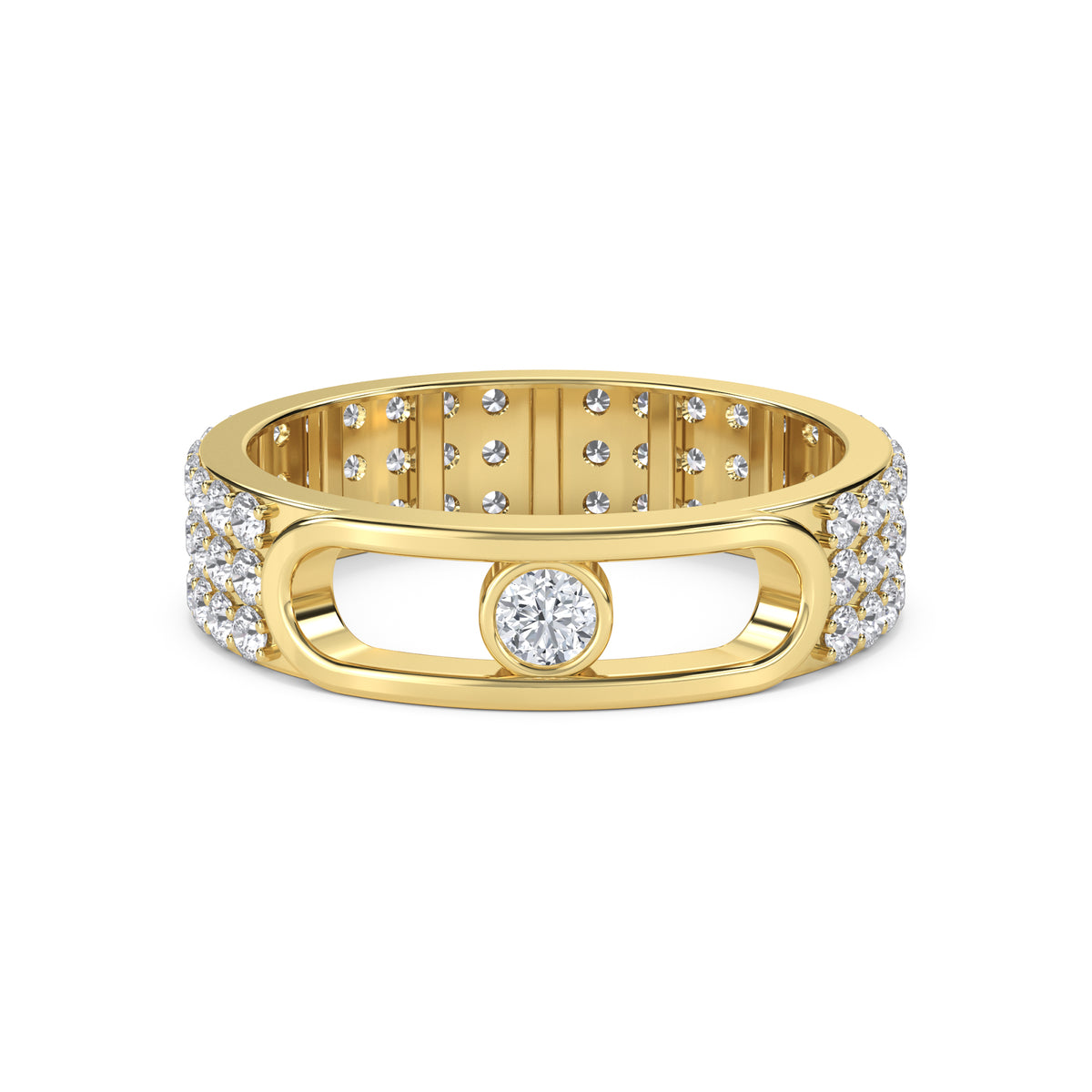 Floating Diamond Pave Men's Band