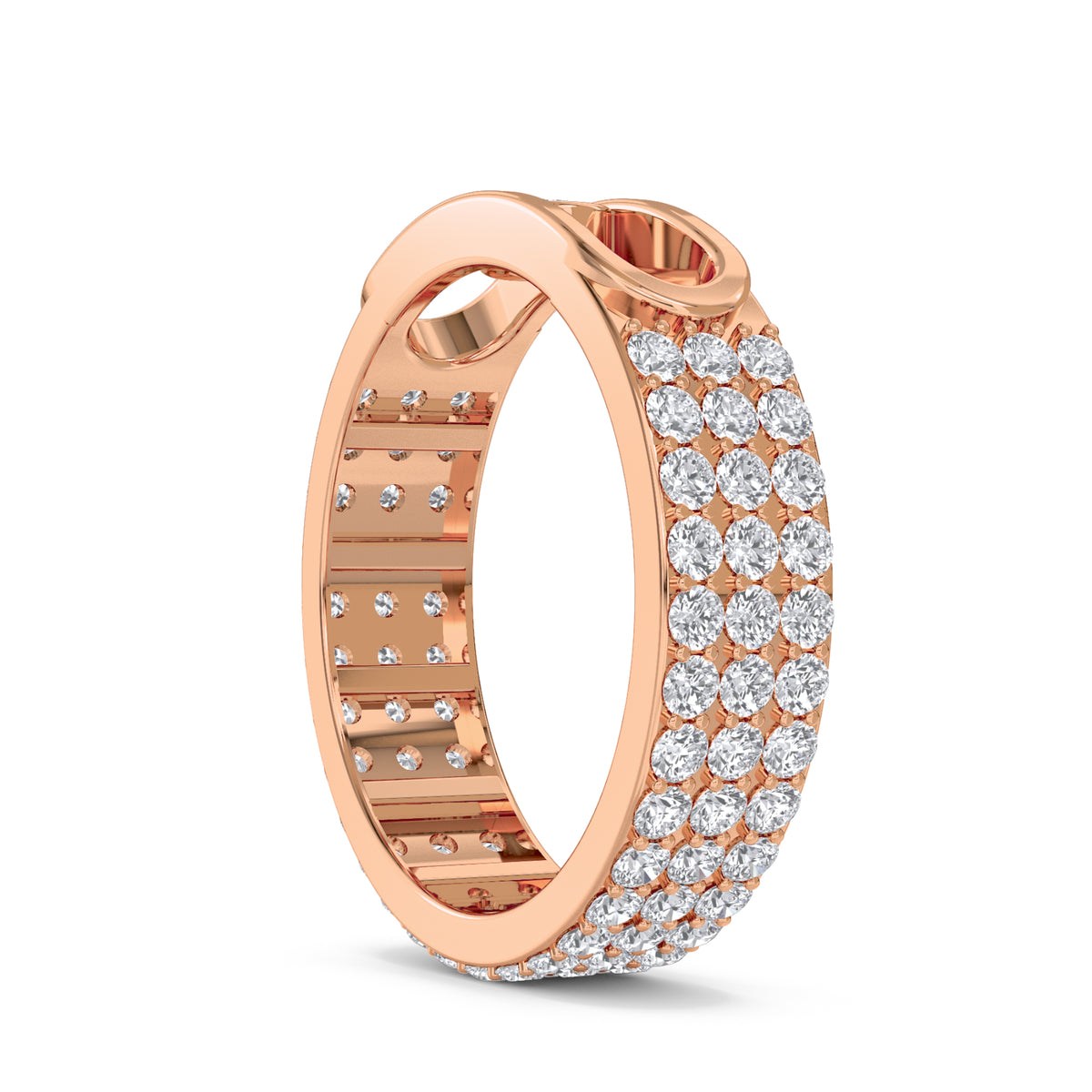 Floating Diamond Pave Men's Band
