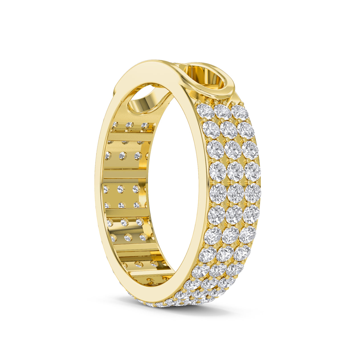 Floating Diamond Pave Men's Band
