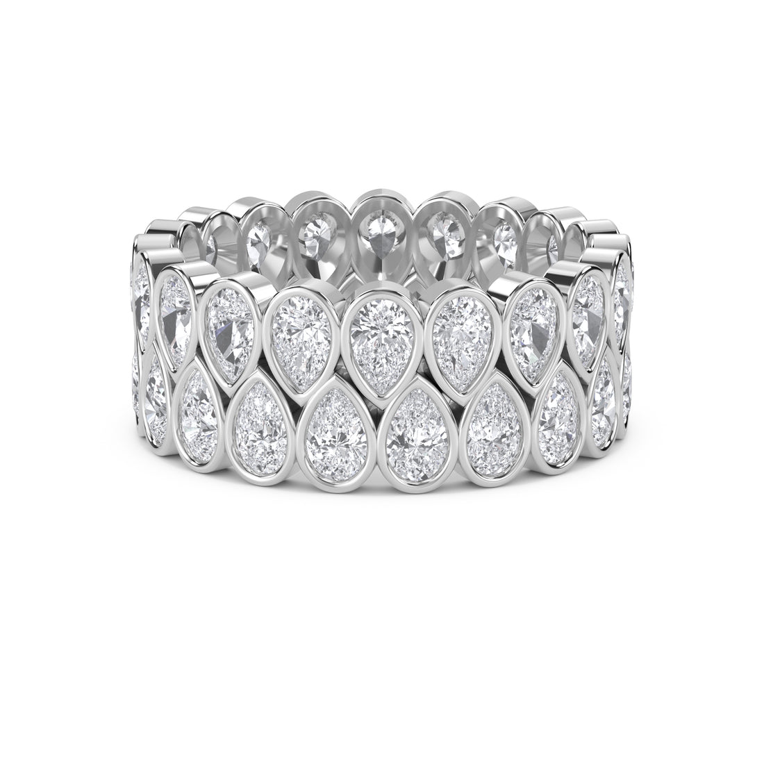 Pear Bezel Eternity Men's Band