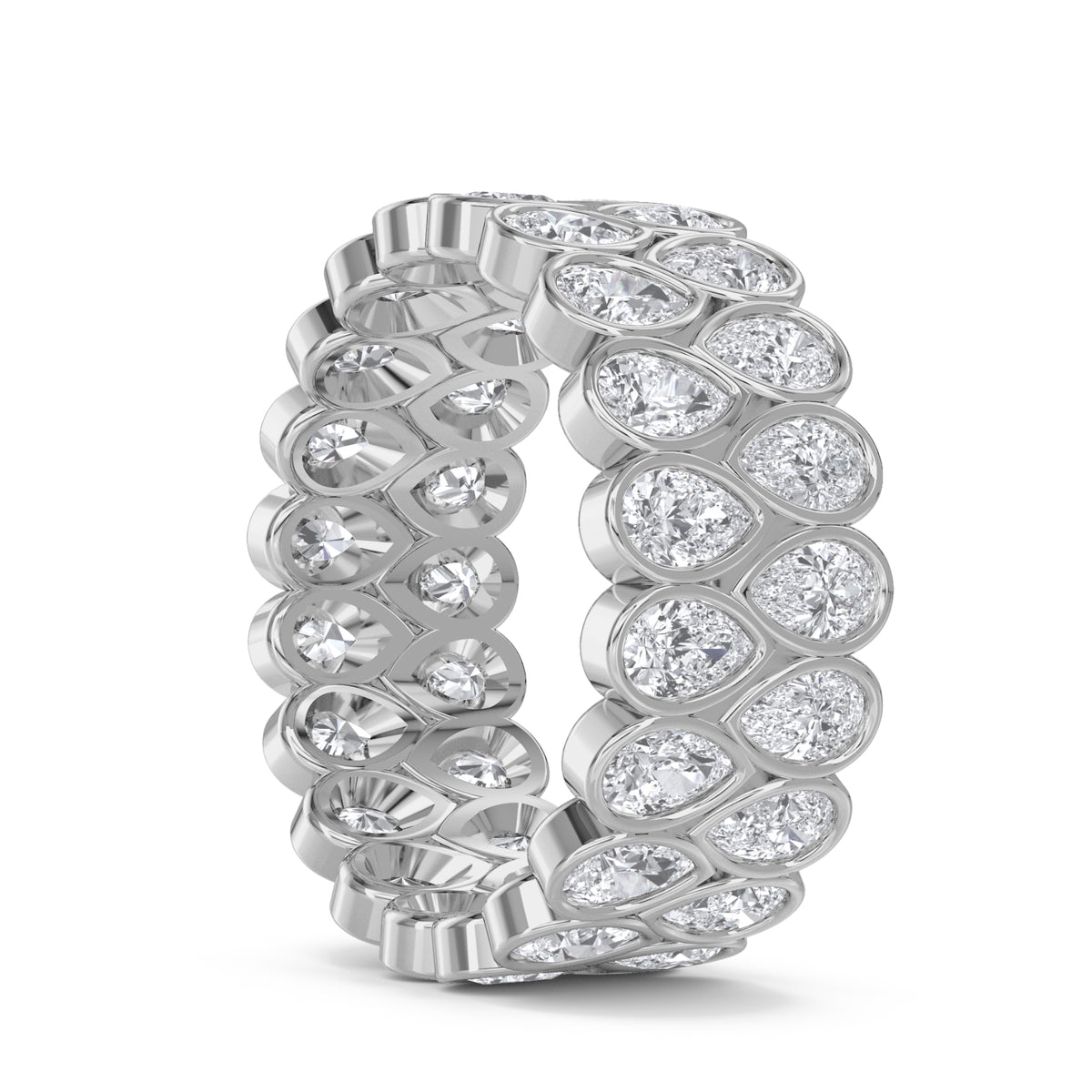 Pear Bezel Eternity Men's Band