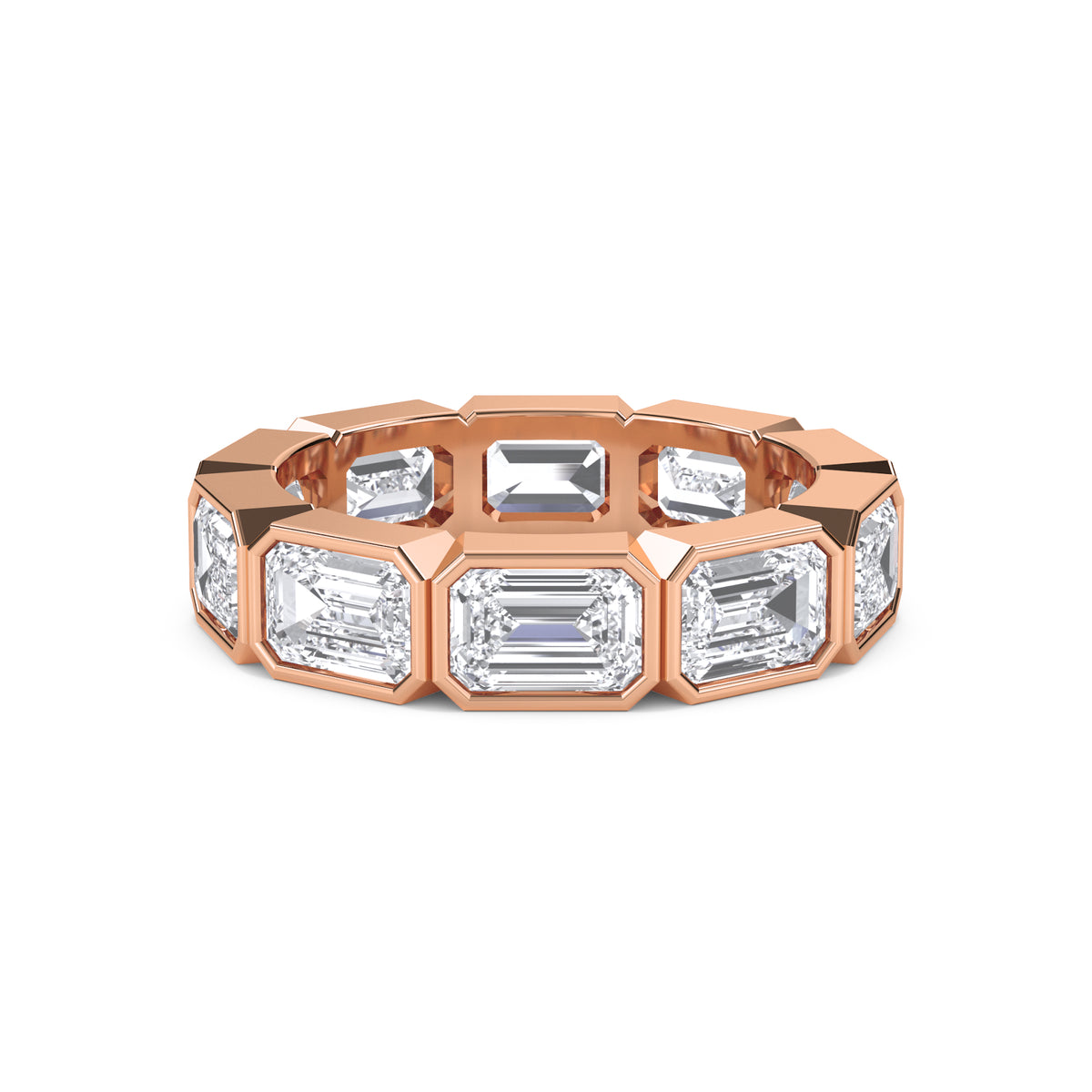 Emerald Bezel Eternity Men's Band