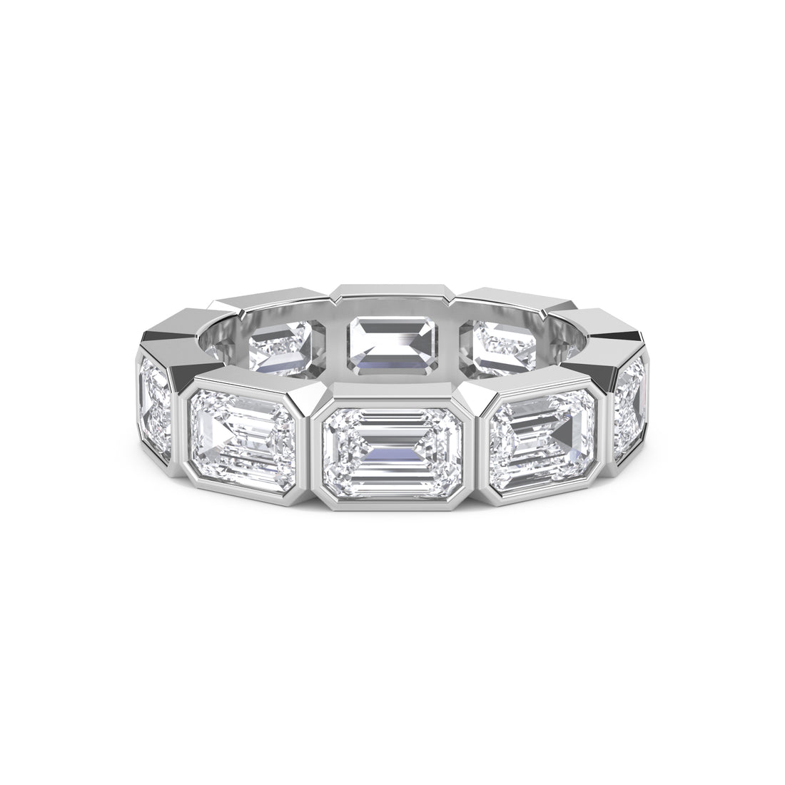 Emerald Bezel Eternity Men's Band