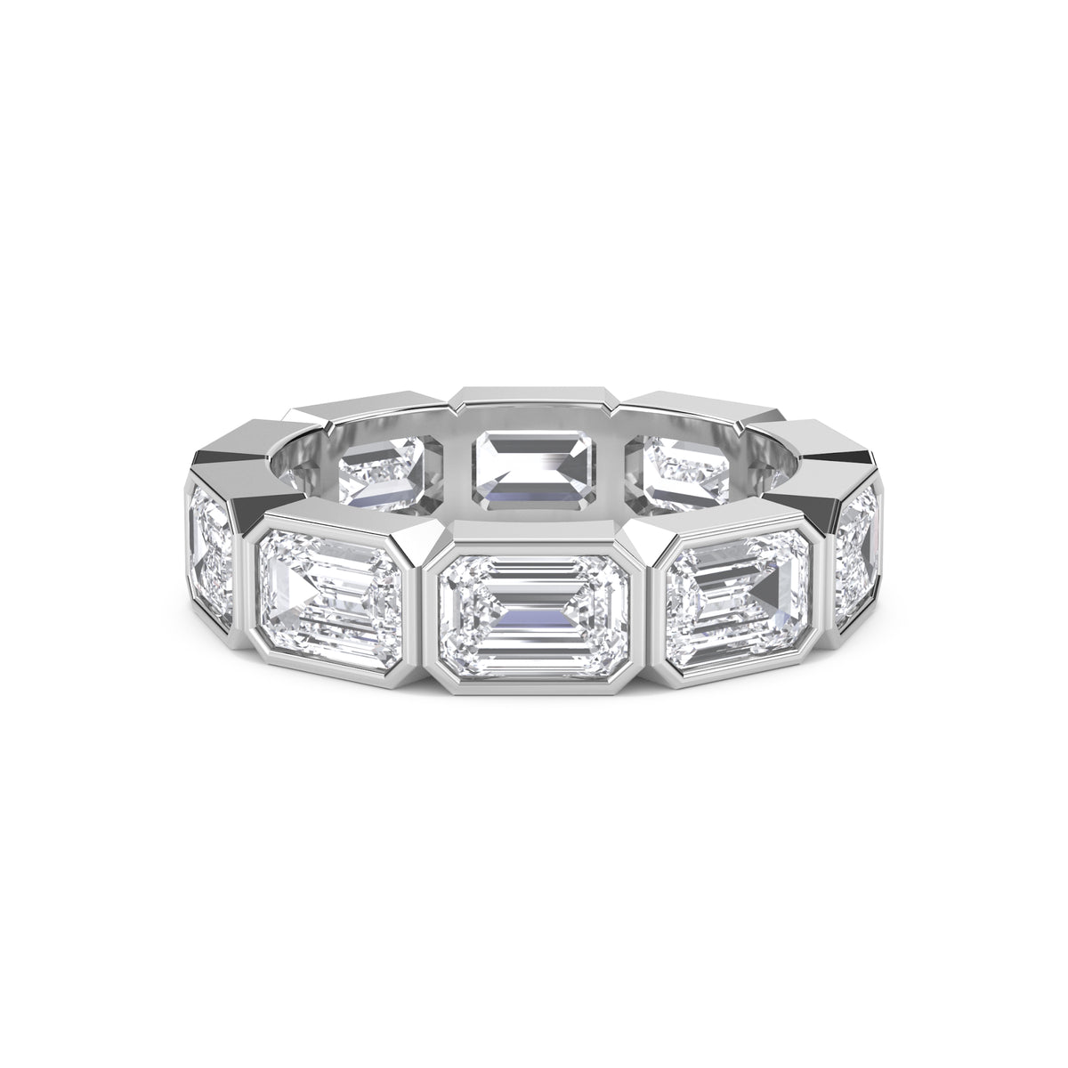 Emerald Bezel Eternity Men's Band
