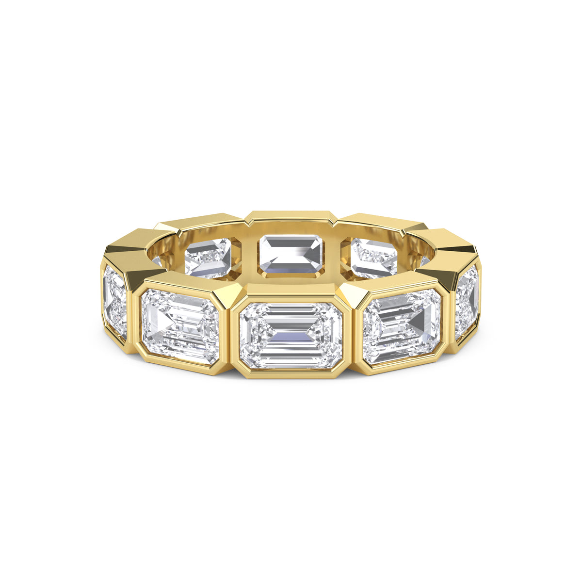 Emerald Bezel Eternity Men's Band
