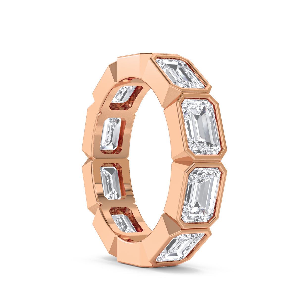 Emerald Bezel Eternity Men's Band