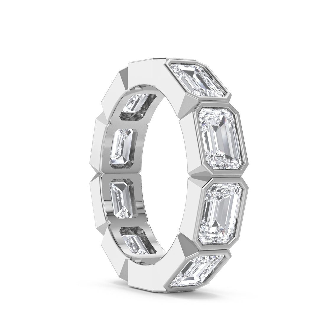 Emerald Bezel Eternity Men's Band