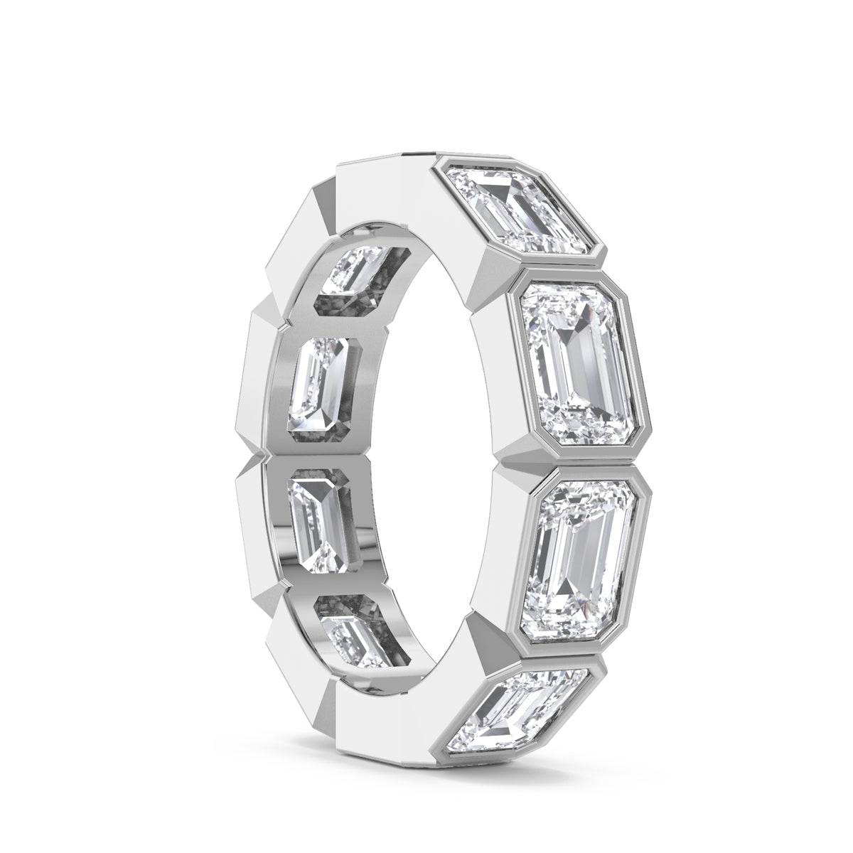 Emerald Bezel Eternity Men's Band