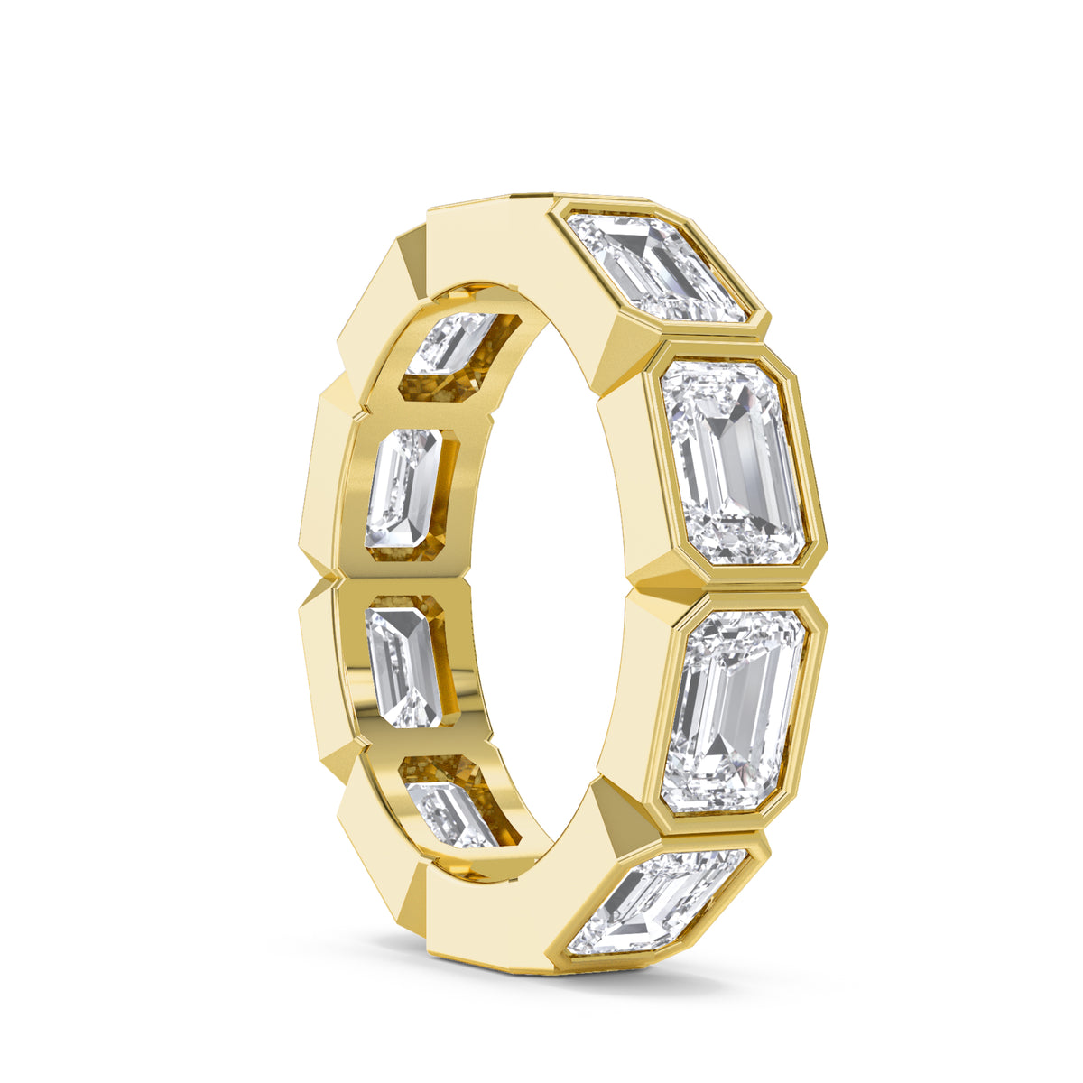 Emerald Bezel Eternity Men's Band