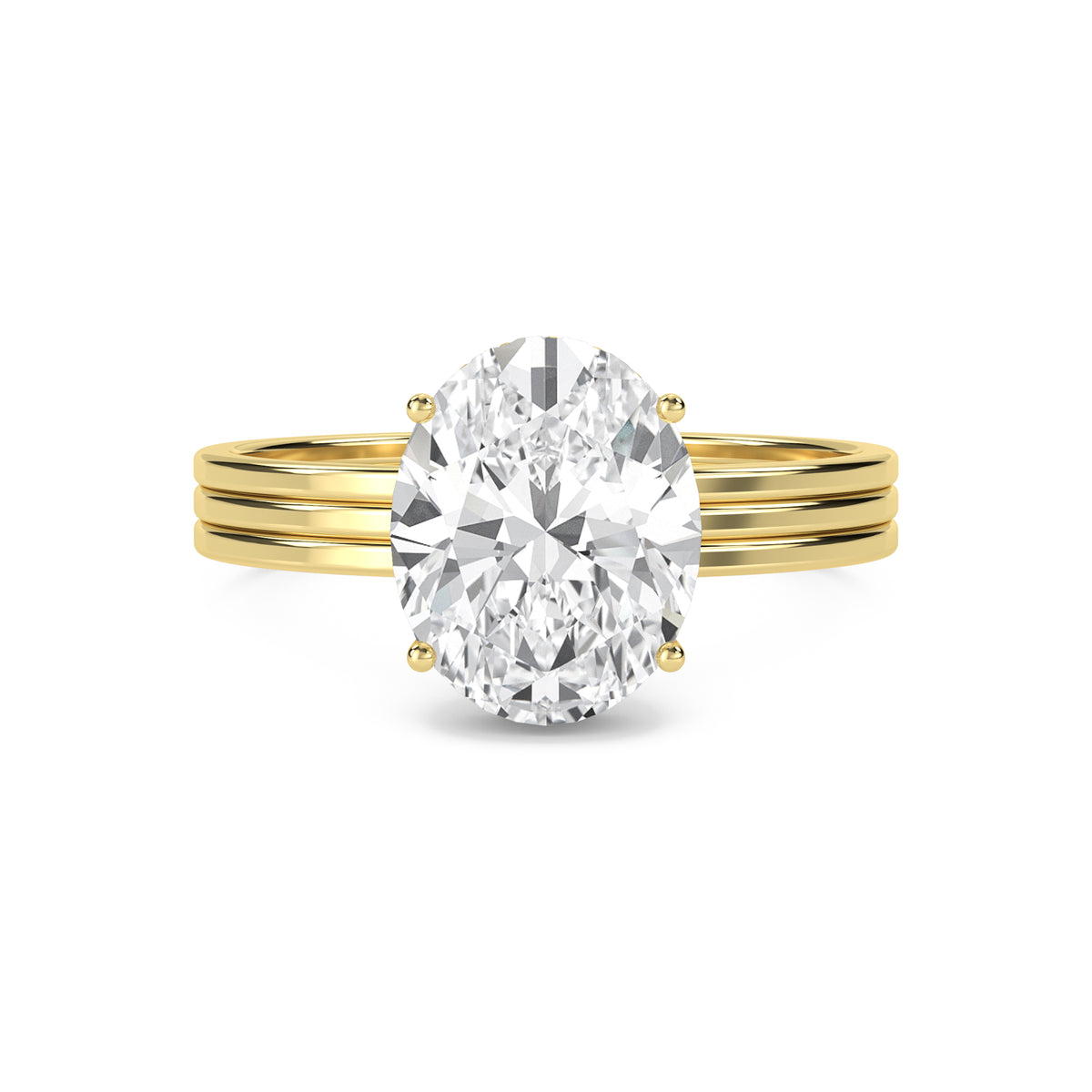 Oval Solitaire Men's Ring