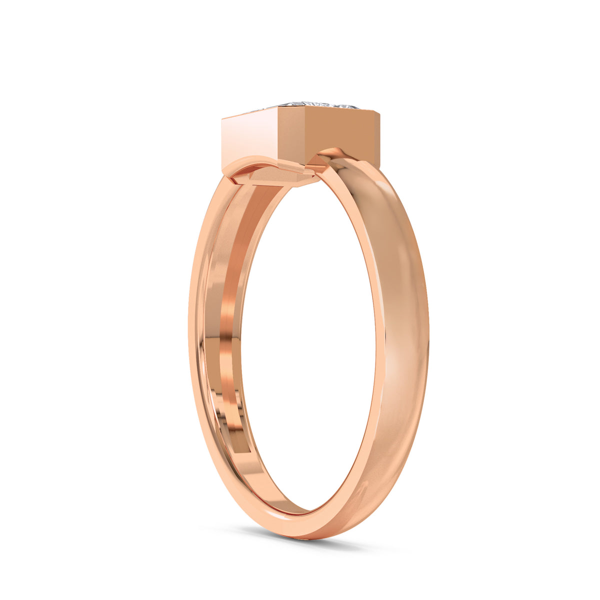 Emerald East-West Solitaire Men's Ring