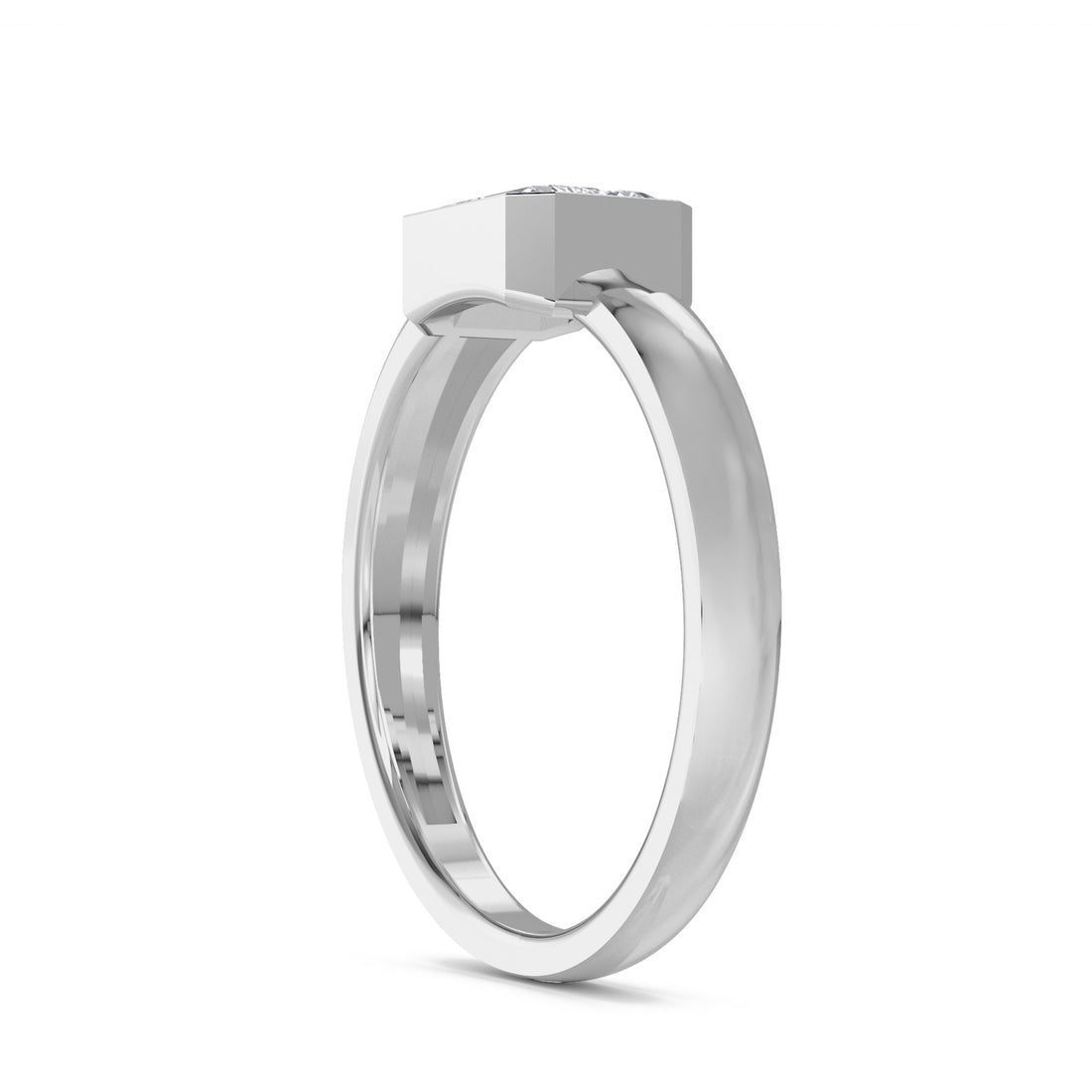 Emerald East-West Solitaire Men's Ring