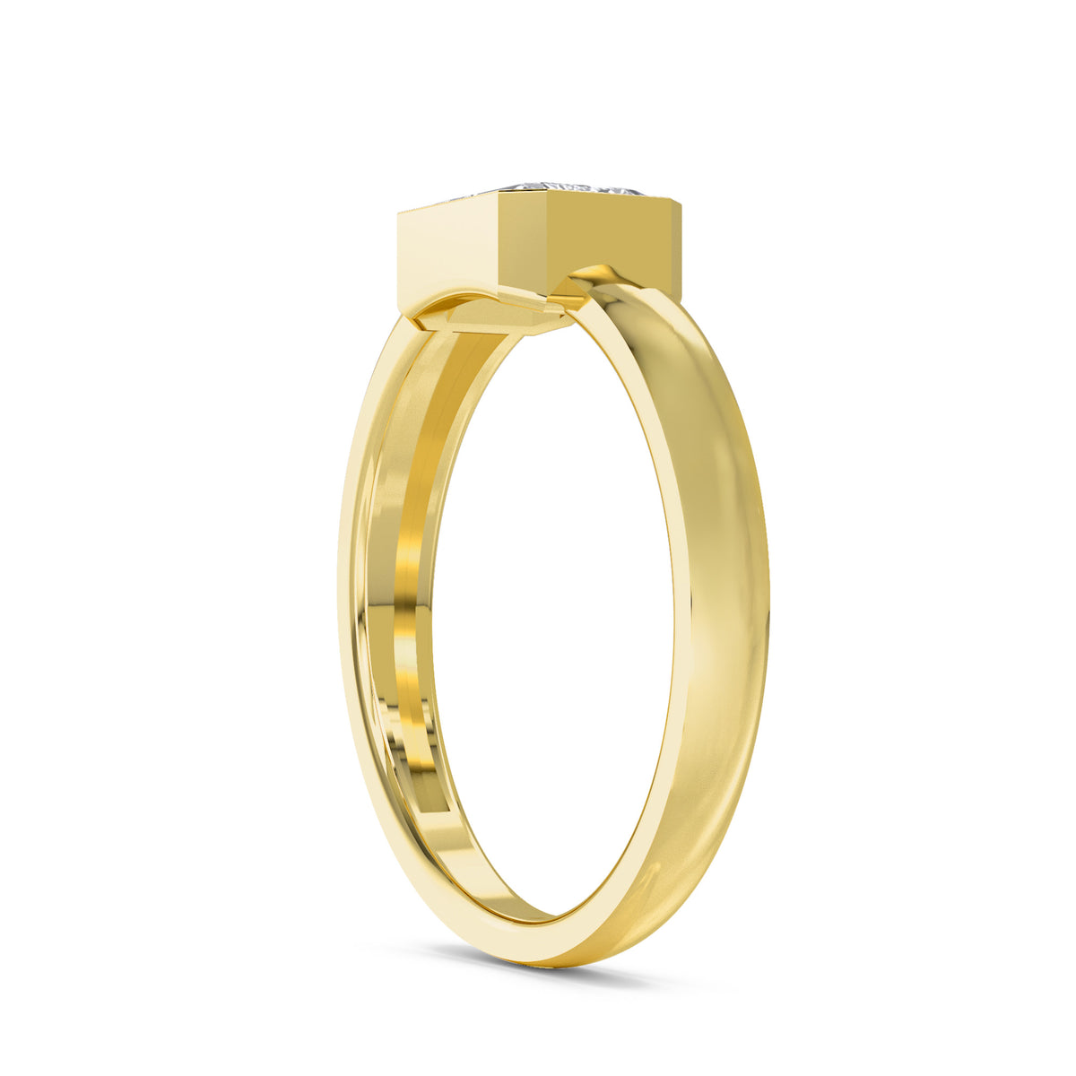 Emerald East-West Solitaire Men's Ring