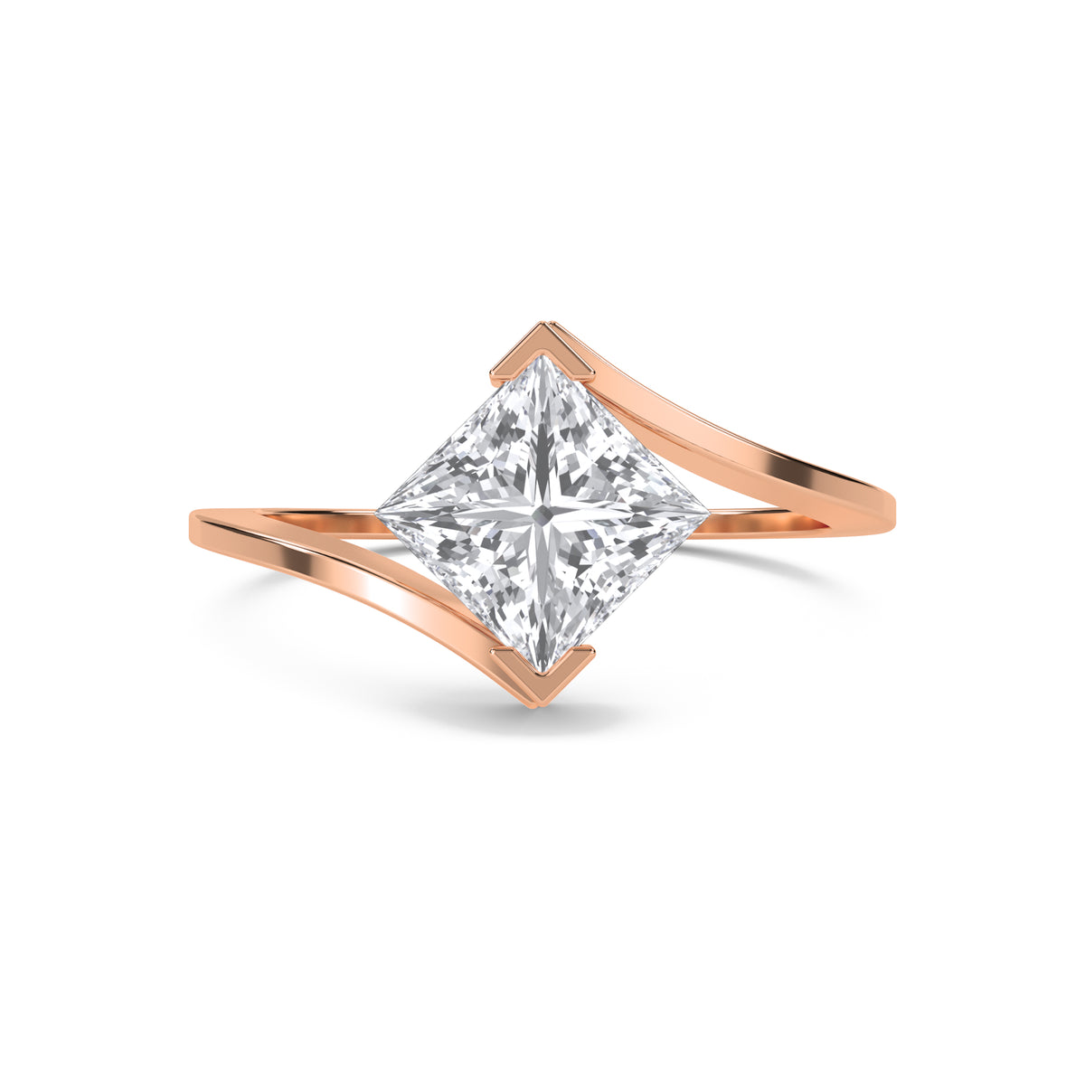 Princess Bypass Solitaire Men's Ring