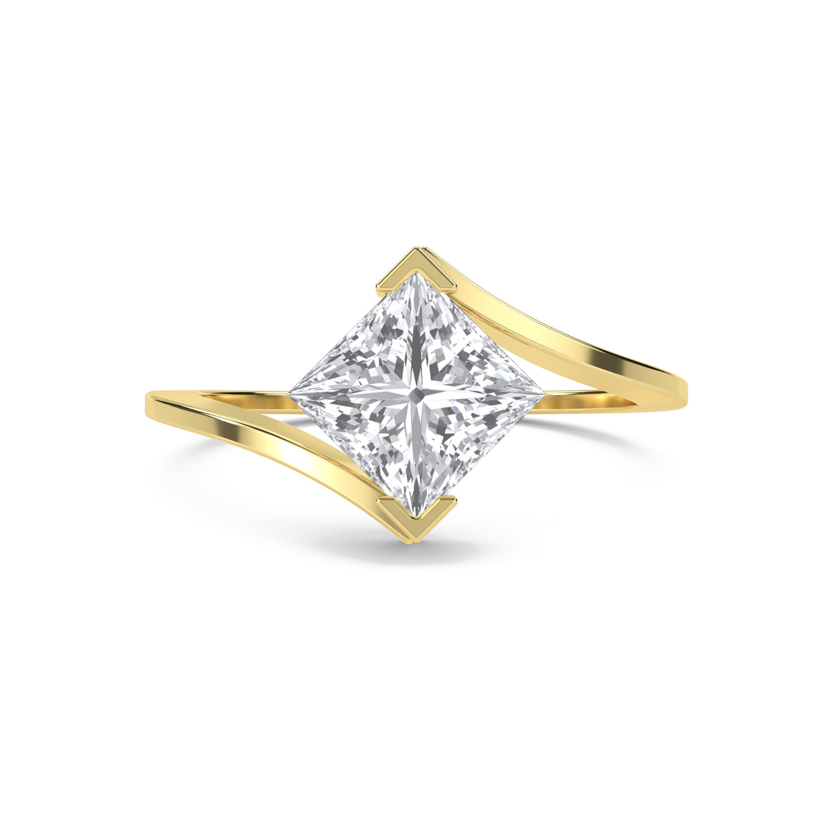Princess Bypass Solitaire Men's Ring