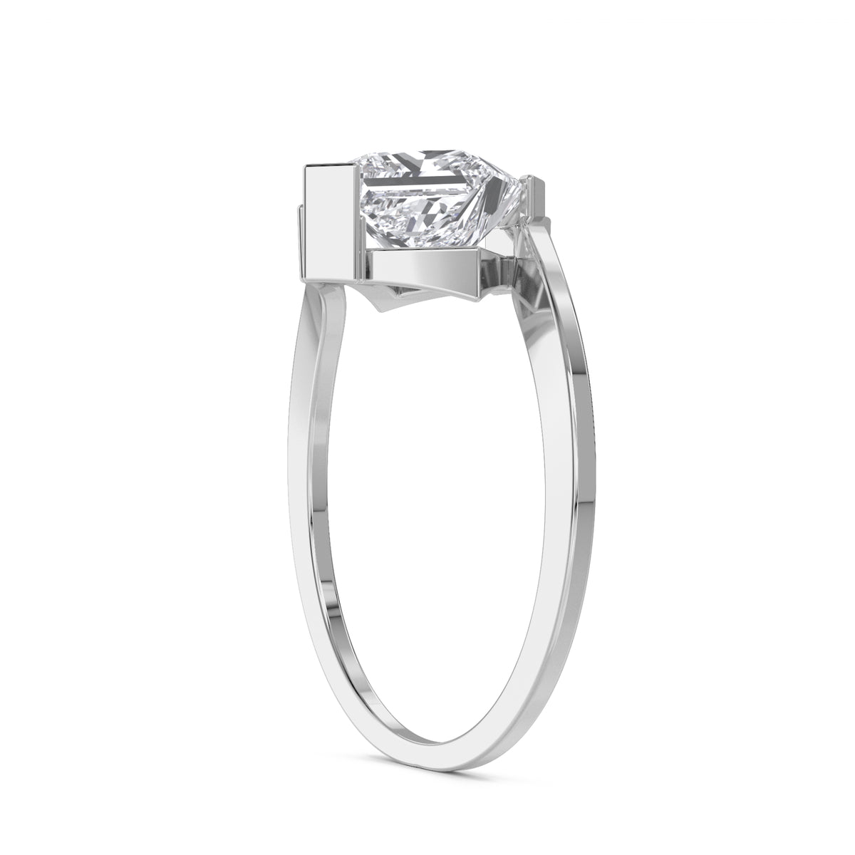 Princess Bypass Solitaire Men's Ring
