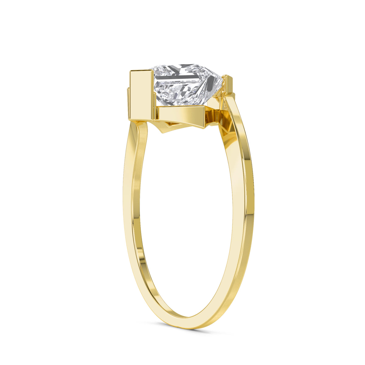 Princess Bypass Solitaire Men's Ring