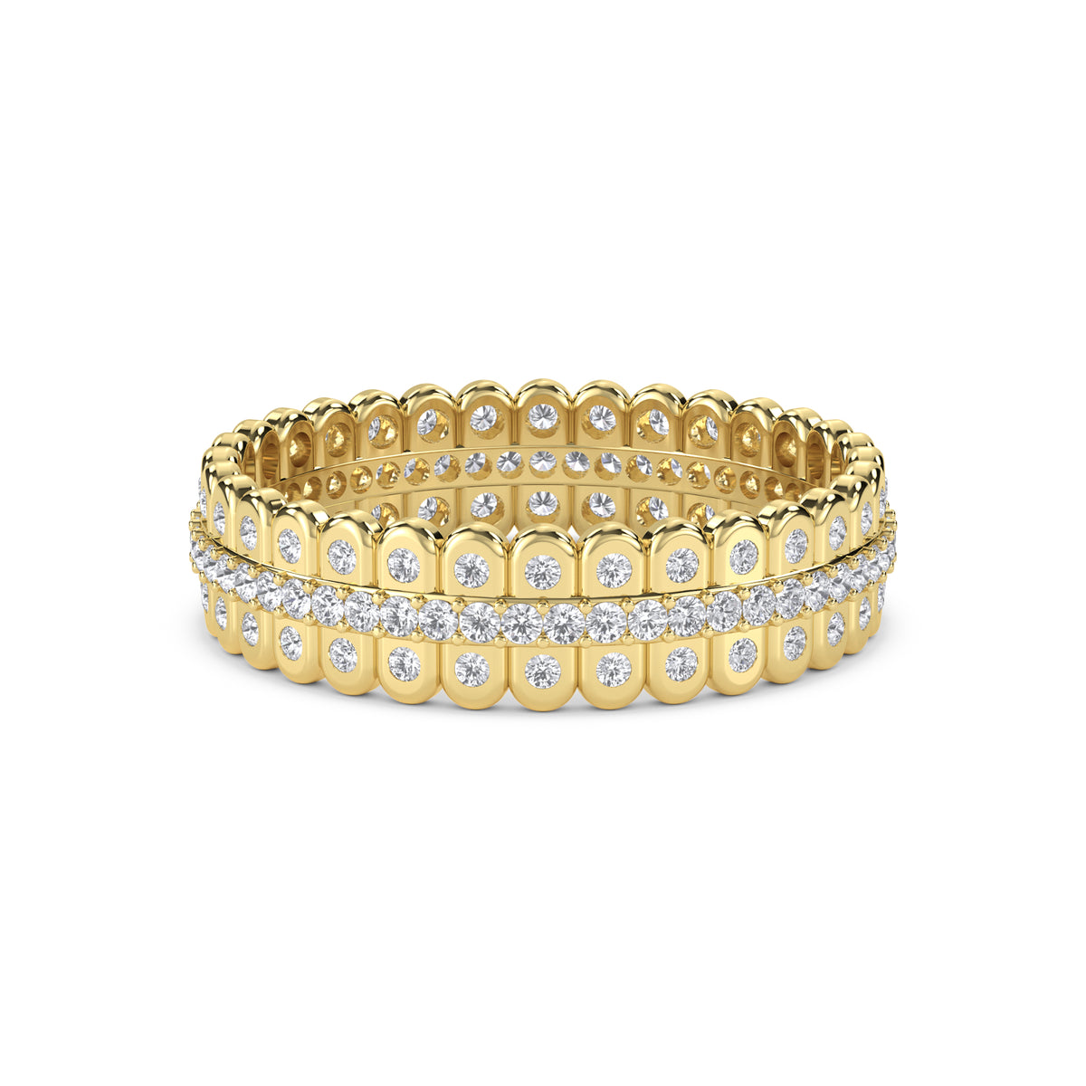 Scalloped Pave Eternity Men's Band
